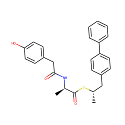 C[C@@H](Cc1ccc(-c2ccccc2)cc1)SC(=O)[C@@H](C)NC(=O)Cc1ccc(O)cc1 ZINC000103180776