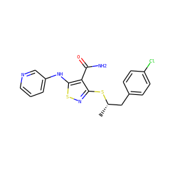 C[C@@H](Cc1ccc(Cl)cc1)Sc1nsc(Nc2cccnc2)c1C(N)=O ZINC000036349015