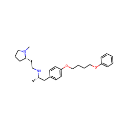 C[C@@H](Cc1ccc(OCCCCOc2ccccc2)cc1)NCC[C@@H]1CCCN1C ZINC000045210404