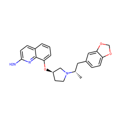 C[C@@H](Cc1ccc2c(c1)OCO2)N1CC[C@@H](Oc2cccc3ccc(N)nc23)C1 ZINC000028385760