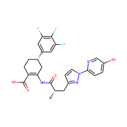 C[C@@H](Cc1ccn(-c2ccc(O)cn2)n1)C(=O)NC1=C(C(=O)O)CC[C@H](c2cc(F)c(F)c(F)c2)C1 ZINC000049113496