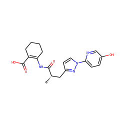 C[C@@H](Cc1ccn(-c2ccc(O)cn2)n1)C(=O)NC1=C(C(=O)O)CCCC1 ZINC000049046122