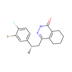 C[C@@H](Cc1n[nH]c(=O)c2c1CCCC2)c1ccc(F)c(Br)c1 ZINC000167686474