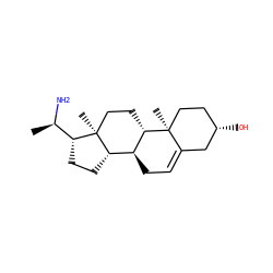 C[C@@H](N)[C@H]1CC[C@H]2[C@@H]3CC=C4C[C@@H](O)CC[C@]4(C)[C@H]3CC[C@@]21C ZINC000013759926