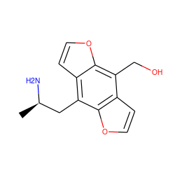 C[C@@H](N)Cc1c2ccoc2c(CO)c2ccoc12 ZINC000028821731