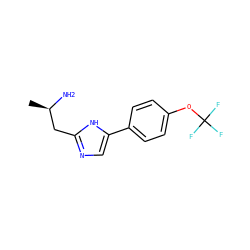C[C@@H](N)Cc1ncc(-c2ccc(OC(F)(F)F)cc2)[nH]1 ZINC000037608878