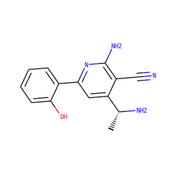 C[C@@H](N)c1cc(-c2ccccc2O)nc(N)c1C#N ZINC000028333223
