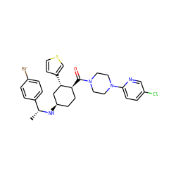 C[C@@H](N[C@@H]1CC[C@H](C(=O)N2CCN(c3ccc(Cl)cn3)CC2)[C@@H](c2ccsc2)C1)c1ccc(Br)cc1 ZINC000073224435