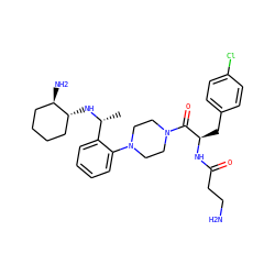 C[C@@H](N[C@@H]1CCCC[C@H]1N)c1ccccc1N1CCN(C(=O)[C@@H](Cc2ccc(Cl)cc2)NC(=O)CCN)CC1 ZINC000028393270
