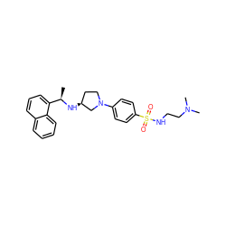 C[C@@H](N[C@H]1CCN(c2ccc(S(=O)(=O)NCCN(C)C)cc2)C1)c1cccc2ccccc12 ZINC000013986898