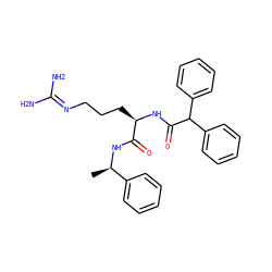 C[C@@H](NC(=O)[C@@H](CCCN=C(N)N)NC(=O)C(c1ccccc1)c1ccccc1)c1ccccc1 ZINC000029346389