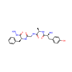 C[C@@H](NC(=O)[C@@H](N)Cc1ccc(O)cc1)C(=O)NCC(=O)N[C@@H](Cc1ccccc1)C(=O)NN ZINC000026661999