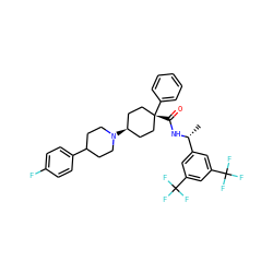 C[C@@H](NC(=O)[C@]1(c2ccccc2)CC[C@H](N2CCC(c3ccc(F)cc3)CC2)CC1)c1cc(C(F)(F)F)cc(C(F)(F)F)c1 ZINC000165778005
