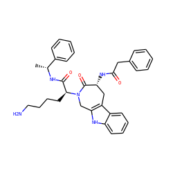 C[C@@H](NC(=O)[C@H](CCCCN)N1Cc2[nH]c3ccccc3c2C[C@@H](NC(=O)Cc2ccccc2)C1=O)c1ccccc1 ZINC000044419266
