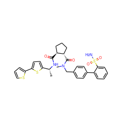 C[C@@H](NC(=O)[C@H]1CCC[C@@H]1C(=O)N(C)Cc1ccc(-c2ccccc2S(N)(=O)=O)cc1)c1ccc(-c2cccs2)s1 ZINC000028355127