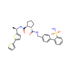 C[C@@H](NC(=O)[C@H]1CCC[C@@H]1C(=O)NCc1ccc(-c2ccccc2S(N)(=O)=O)cc1)c1ccc(-c2cccs2)s1 ZINC000028346005