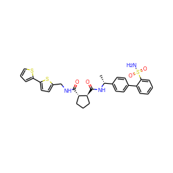 C[C@@H](NC(=O)[C@H]1CCC[C@@H]1C(=O)NCc1ccc(-c2cccs2)s1)c1ccc(-c2ccccc2S(N)(=O)=O)cc1 ZINC000028349546