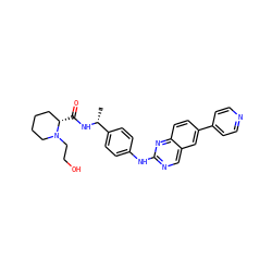 C[C@@H](NC(=O)[C@H]1CCCCN1CCO)c1ccc(Nc2ncc3cc(-c4ccncc4)ccc3n2)cc1 ZINC000095587052