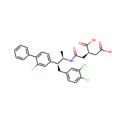 C[C@@H](NC(=O)C[C@H](CC(=O)O)C(=O)O)[C@@H](Cc1ccc(Cl)c(Cl)c1)c1ccc(-c2ccccc2)c(F)c1 ZINC000029568433