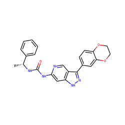 C[C@@H](NC(=O)Nc1cc2[nH]nc(-c3ccc4c(c3)OCCO4)c2cn1)c1ccccc1 ZINC000205432418