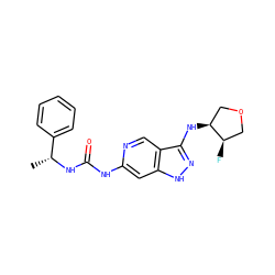 C[C@@H](NC(=O)Nc1cc2[nH]nc(N[C@H]3COC[C@H]3F)c2cn1)c1ccccc1 ZINC000210788781