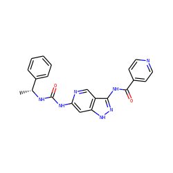 C[C@@H](NC(=O)Nc1cc2[nH]nc(NC(=O)c3ccncc3)c2cn1)c1ccccc1 ZINC001772603954