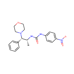 C[C@@H](NC(=O)Nc1ccc([N+](=O)[O-])cc1)[C@H](c1ccccc1)N1CCOCC1 ZINC000025514807