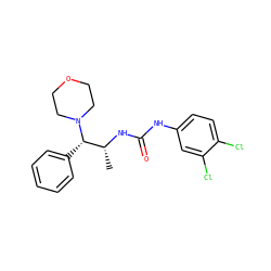 C[C@@H](NC(=O)Nc1ccc(Cl)c(Cl)c1)[C@H](c1ccccc1)N1CCOCC1 ZINC000025329150