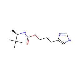 C[C@@H](NC(=O)OCCCc1c[nH]cn1)C(C)(C)C ZINC000013490992