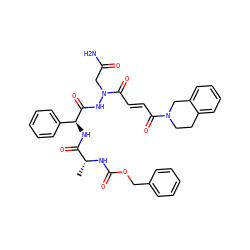 C[C@@H](NC(=O)OCc1ccccc1)C(=O)N[C@H](C(=O)NN(CC(N)=O)C(=O)/C=C/C(=O)N1CCc2ccccc2C1)c1ccccc1 ZINC000049695466