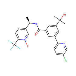 C[C@@H](NC(=O)c1cc(-c2ccc(Cl)cn2)cc(C(C)(C)O)c1)c1ccc(C(F)(F)F)[n+]([O-])c1 ZINC000043204771