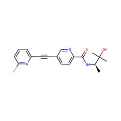 C[C@@H](NC(=O)c1ccc(C#Cc2cccc(F)n2)cn1)C(C)(C)O ZINC000096933566