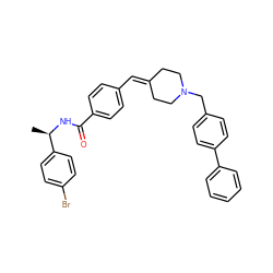 C[C@@H](NC(=O)c1ccc(C=C2CCN(Cc3ccc(-c4ccccc4)cc3)CC2)cc1)c1ccc(Br)cc1 ZINC000043071299
