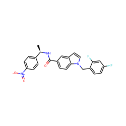 C[C@@H](NC(=O)c1ccc2c(ccn2Cc2ccc(F)cc2F)c1)c1ccc([N+](=O)[O-])cc1 ZINC000198390915
