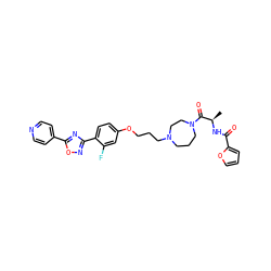 C[C@@H](NC(=O)c1ccco1)C(=O)N1CCCN(CCCOc2ccc(-c3noc(-c4ccncc4)n3)c(F)c2)CC1 ZINC000027745288