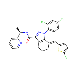 C[C@@H](NC(=O)c1nn(-c2ccc(Cl)cc2Cl)c2c1CCC/C2=C\c1ccc(Cl)s1)c1ccccn1 ZINC001772637482