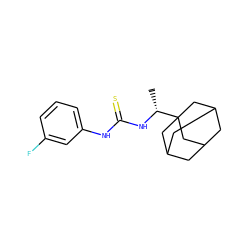 C[C@@H](NC(=S)Nc1cccc(F)c1)C12CC3CC(CC(C3)C1)C2 ZINC000013819542
