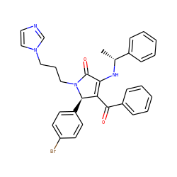 C[C@@H](NC1=C(C(=O)c2ccccc2)[C@@H](c2ccc(Br)cc2)N(CCCn2ccnc2)C1=O)c1ccccc1 ZINC000095575196