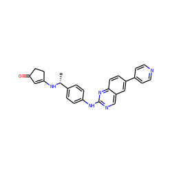 C[C@@H](NC1=CC(=O)CC1)c1ccc(Nc2ncc3cc(-c4ccncc4)ccc3n2)cc1 ZINC000095586214