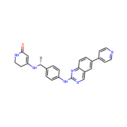 C[C@@H](NC1=CC(=O)NCC1)c1ccc(Nc2ncc3cc(-c4ccncc4)ccc3n2)cc1 ZINC000095586294