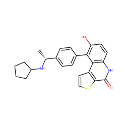 C[C@@H](NC1CCCC1)c1ccc(-c2c(O)ccc3[nH]c(=O)c4sccc4c23)cc1 ZINC000165329051