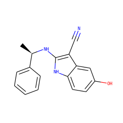 C[C@@H](Nc1[nH]c2ccc(O)cc2c1C#N)c1ccccc1 ZINC000014978477