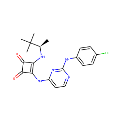 C[C@@H](Nc1c(Nc2ccnc(Nc3ccc(Cl)cc3)n2)c(=O)c1=O)C(C)(C)C ZINC000101595892