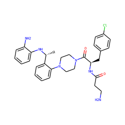 C[C@@H](Nc1ccccc1N)c1ccccc1N1CCN(C(=O)[C@@H](Cc2ccc(Cl)cc2)NC(=O)CCN)CC1 ZINC000028386033