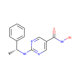 C[C@@H](Nc1ncc(C(=O)NO)cn1)c1ccccc1 ZINC000166604763