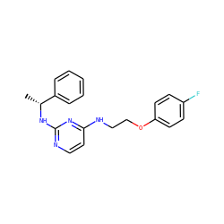 C[C@@H](Nc1nccc(NCCOc2ccc(F)cc2)n1)c1ccccc1 ZINC000028363048