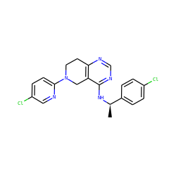 C[C@@H](Nc1ncnc2c1CN(c1ccc(Cl)cn1)CC2)c1ccc(Cl)cc1 ZINC000114995758