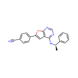 C[C@@H](Nc1ncnc2oc(-c3ccc(C#N)cc3)cc12)c1ccccc1 ZINC001772644847