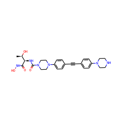 C[C@@H](O)[C@@H](NC(=O)N1CCN(c2ccc(C#Cc3ccc(N4CCNCC4)cc3)cc2)CC1)C(=O)NO ZINC000066078979