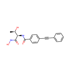 C[C@@H](O)[C@@H](NC(=O)c1ccc(C#Cc2ccccc2)cc1)C(=O)NO ZINC000066076578